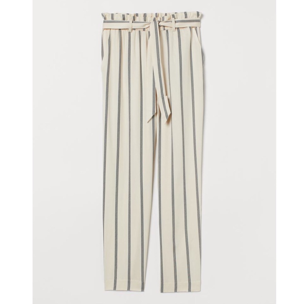 Black + Cream Striped Wide Leg Pants 🤍